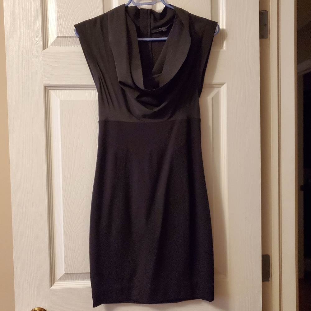 Guess little black dress with cowl style neck